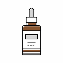 face oil bottle color icon vector illustration