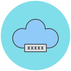 Cloud Password Icon Design