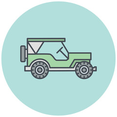 Fototapeta premium Army Jeep Icon Design