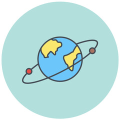 Orbit Around the Earth Icon Design