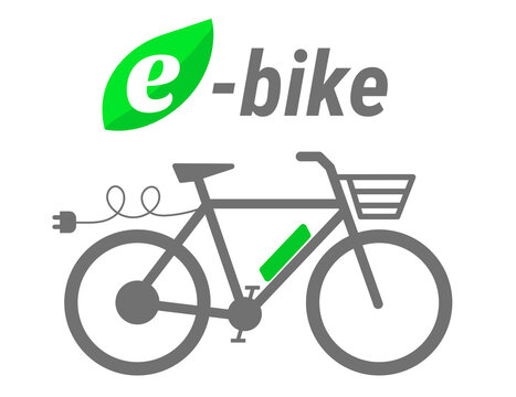 electric bike, e-bike symbol, icon - vector