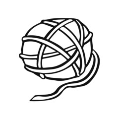 Fototapeta premium Clew of thread in line vector illustration