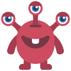 Three Eyes Monster Icon