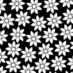 White floral background on black background