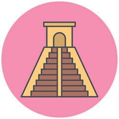 Mexico Pyramid Icon Design