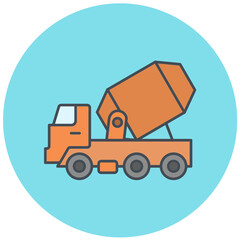 Concrete Mixer Icon Design