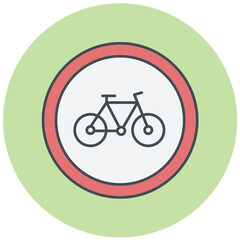 Bicycle Lane Icon Design
