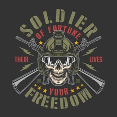 Soldier fortune colorful vintage poster