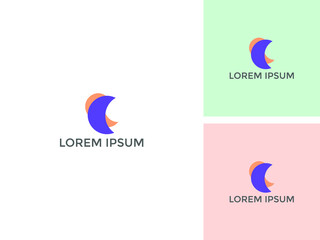 Obraz premium ILLUSTRATION ABSTRACT CRESCENT MOON LOGO DESIGN VECTOR