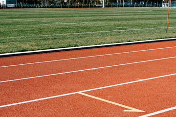 sports track around the sports field