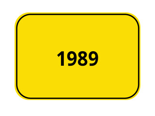 Gelb - Orange / Ortseingangsschilder -  Jahr 1989