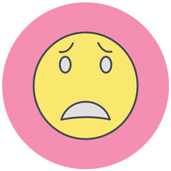 Afraid Emoji Icon Design