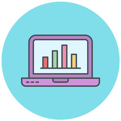 Laptop Stats Icon Design
