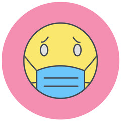 Face mask Emoji Icon Design