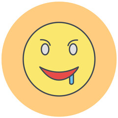 Fototapeta premium Drooling Emoji Icon Design