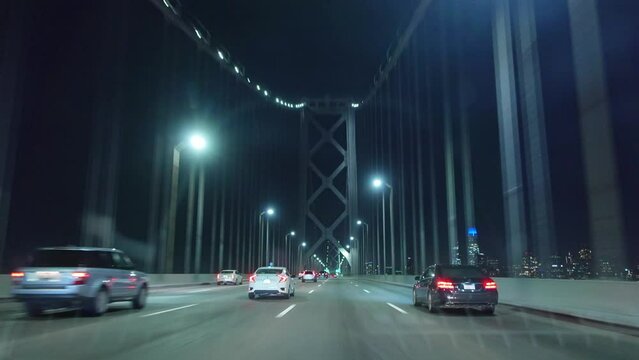 Hyper lapse of driving on the Bay Bridge, San Francisco, California