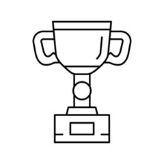 cup golden award line icon vector illustration