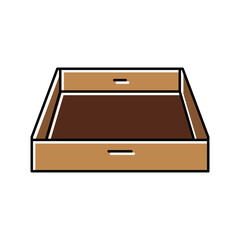 wood tray color icon vector illustration