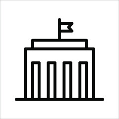 City hall building line icon, line vector sign, isolated on white background, Capitol symbol, logo illustration, Editable stroke, eps 10.