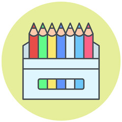 Color Pencils Icon Design