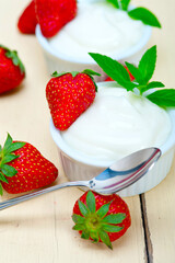 organic Greek yogurt and strawberry