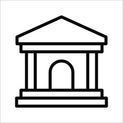 City hall building line icon, line vector sign, isolated on white background, Capitol symbol, logo illustration, Editable stroke, eps 10.