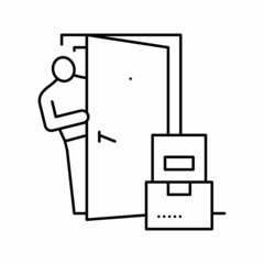 delivery contactless line icon vector illustration