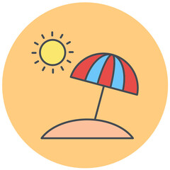 Beach Umbrella Icon Design