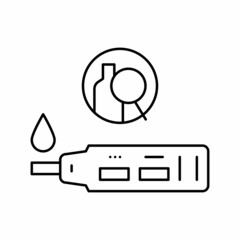 urine alcohol test device line icon vector illustration - obrazy, fototapety, plakaty