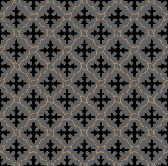 Vector abstract oriental pattern. gold line with Arabic ornaments. Patterns, backgrounds and wallpapers for your design. Textile ornament. Vector illustration.