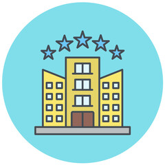 Five Star Hotel Icon Design