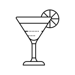 cocktail lemon ingredient line icon vector illustration