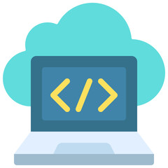 Laptop Cloud Code Icon