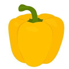 Set of three peppers. Yellow, red and green pepper. Vector illustration.