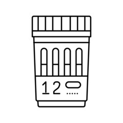 panel 12 drug test line icon vector illustration - obrazy, fototapety, plakaty