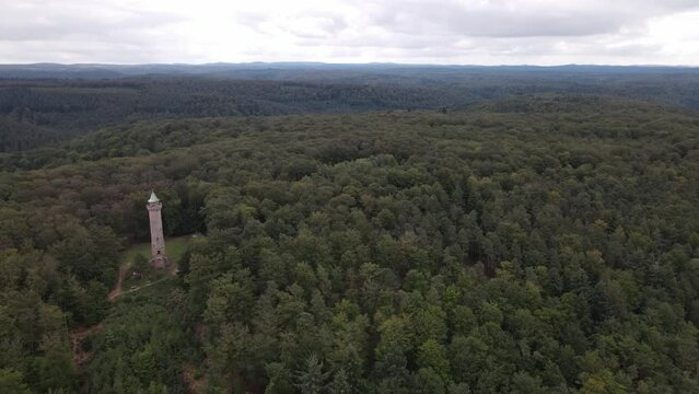 Aerial view of forest and mountains in Kaiserslautern Germany
