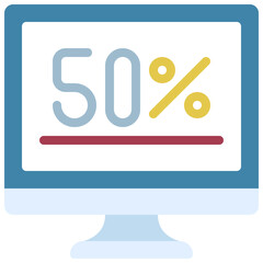 Half Price Discount Icon