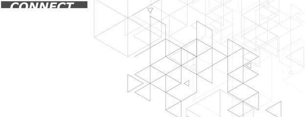 Abstract hexagons design. Honeycomb pattern on white background. Vector connet polygonal shapes