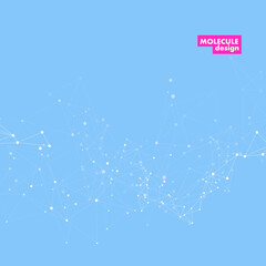 Abstract polygonal with connecting dots and lines. Network science background. Biology polygonal modern mesh