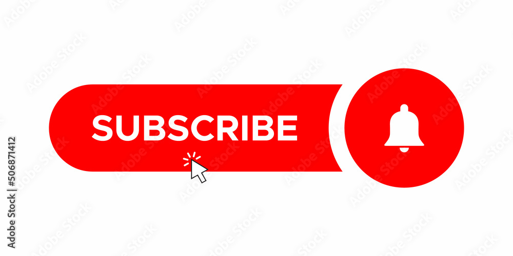 Poster click subscribe button icon vector in flat style