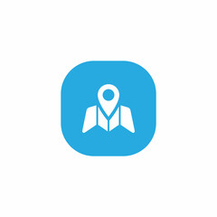 Map, location marker icon vector on square button