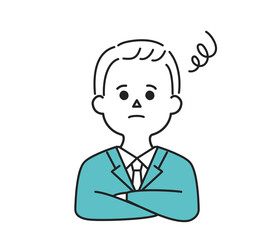 困った表情のビジネスパーソンのイラスト
