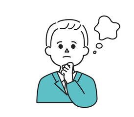 考え込むビジネスパーソンのイラスト
