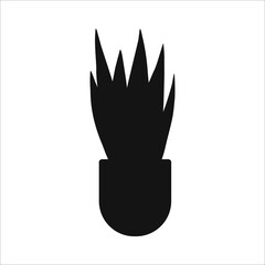 Flat silhouette of potted houseplant