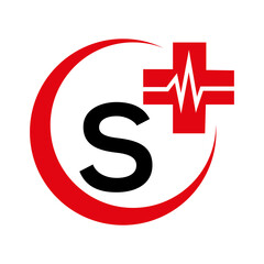 letter S medical logo illustration. Modern Vector Logo Letter . Medical Doctor Letter Design Vector.
