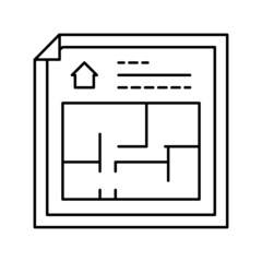 floor planning line icon vector illustration