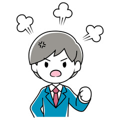 腹をたてる男性のイラスト