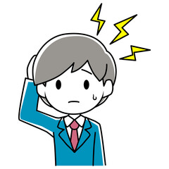 体調不良・頭痛の男性のイラスト