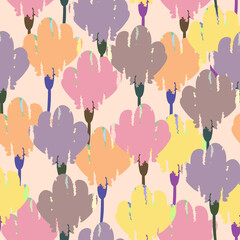 seamless mixed colourful flowers pattern background , greeting card or fabric