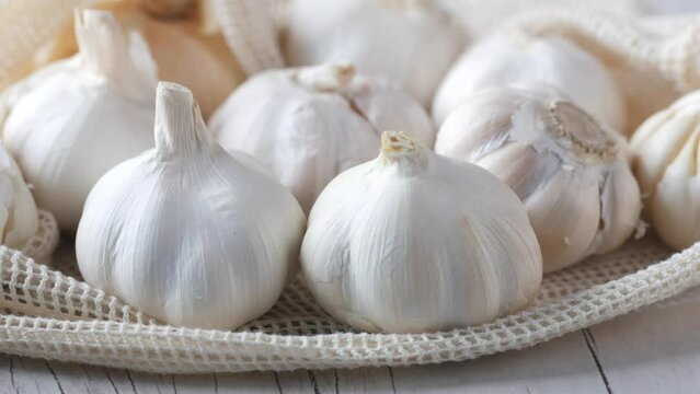 close up pf garlic on white background,